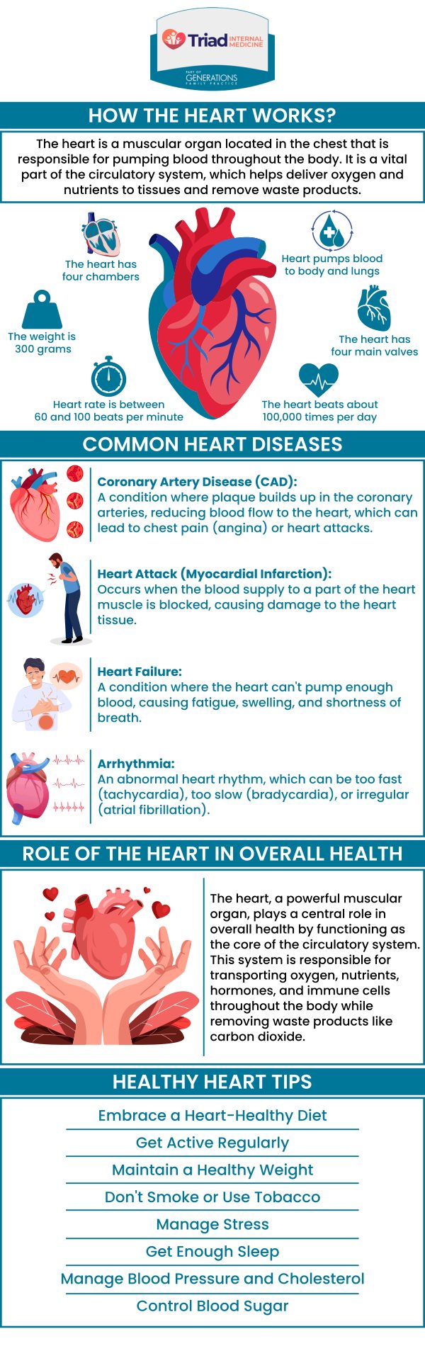 Promoting heart health is essential for a long and active life. Incorporating habits like regular exercise, a balanced diet, and managing stress can significantly reduce the risk of heart disease. Start today by adopting these 10 tips for a healthier heart and overall well-being. For more information, please contact us or book an appointment online. We are conveniently located at Dublin Square and Mack Road in Asheboro, NC.